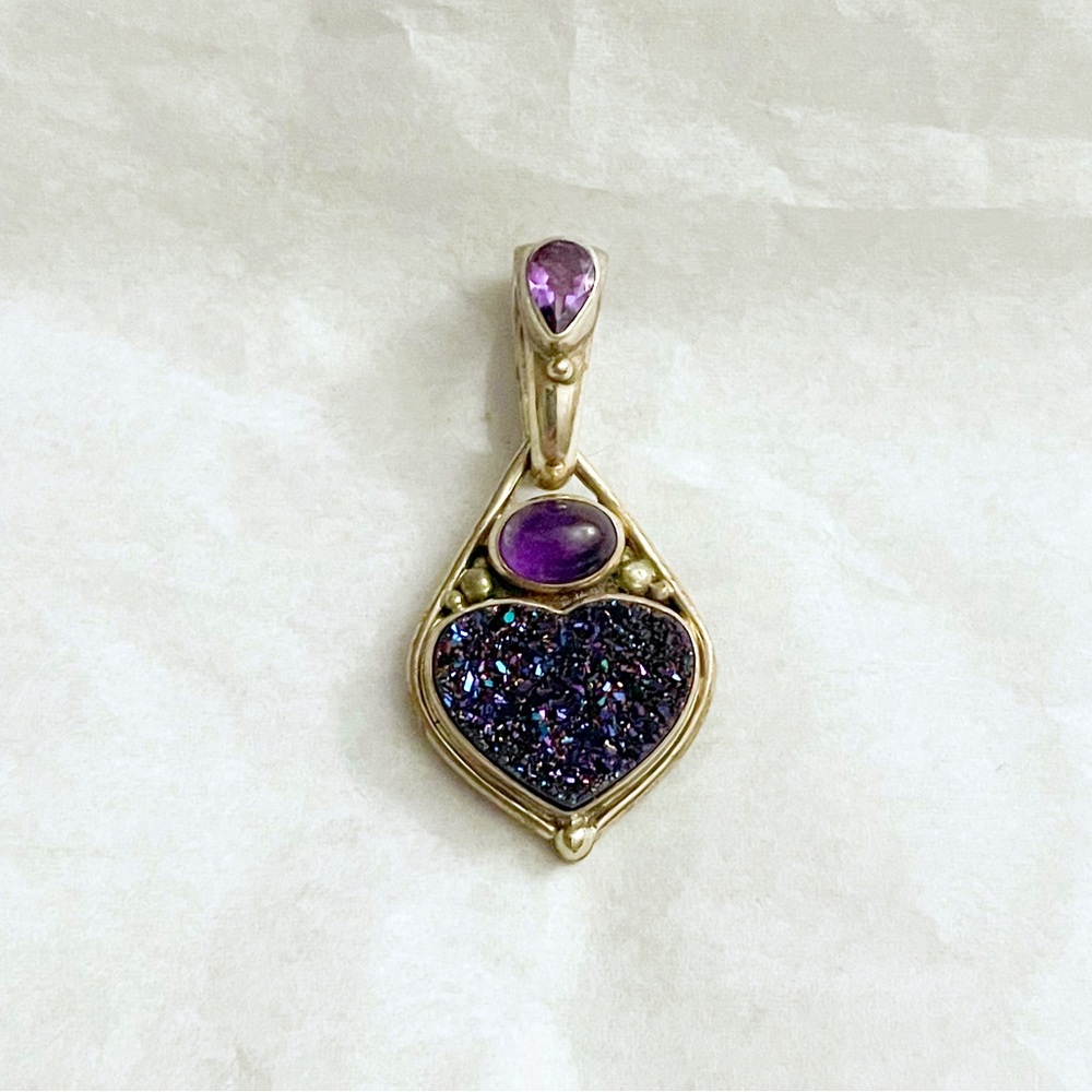 Sajen 925 Sterling Silver Druzy Pendant